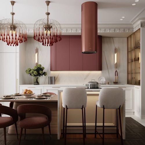 نمونه ترکیب رنگی هماهنگ کابینت آشپزخانه، راهنمای بصری برای انتخاب رنگ و تناژ مناسب در انتخاب کابینت آشپزخانه