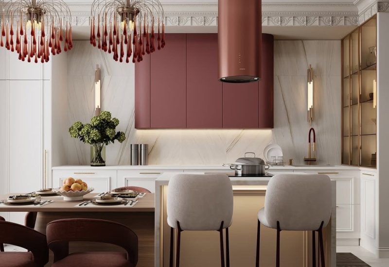 نمونه ترکیب رنگی هماهنگ کابینت آشپزخانه، راهنمای بصری برای انتخاب رنگ و تناژ مناسب در انتخاب کابینت آشپزخانه