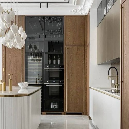 تصویر نمونه رنگ روشن و تیره کابینت آشپزخانه، راهنمای بصری برای انتخاب رنگ کابینت آشپزخانه در فضاهای کوچک یا بزرگ