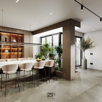 نمایی از اجرای طراحی داخلی پروژه مسکونی لواسان